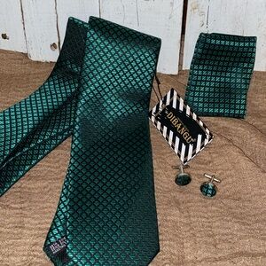 Diba Emerald Geometric Men's Tie Set